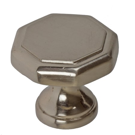 Gliderite Hardware 1-1/8 in. Satin Nickel Octagon Cabinet Knob, 10PK 5330-SN-10